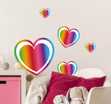 Herz Sticker Pack herz gradient regenbogen - TenStickers