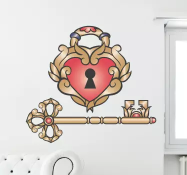 Herzschloss Sticker - TenStickers