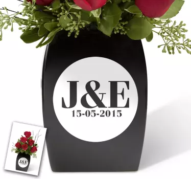 Hochzeitsaufkleber Anfangsbuchstaben - TenStickers