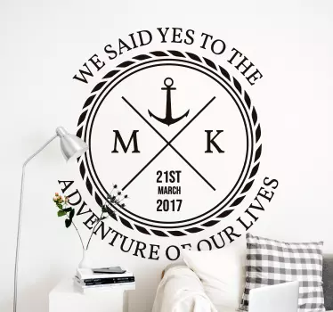 Hochzeitsaufkleber We said yes to the adventure - TenStickers