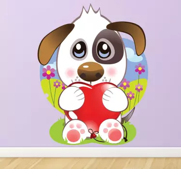 Hund mit Herz Sticker - TenStickers