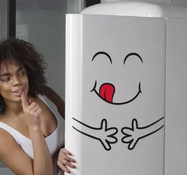Hungriger Kühlschrank Emoji Kühlschrank Aufkleber - TenStickers