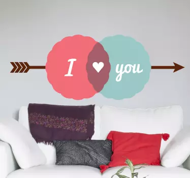 I Love you Retro Sticker - TenStickers