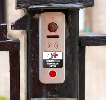Intercom Wegbeschreibungs Aufkleber Roter Knopf - TenStickers