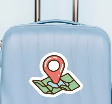 Karte für Reise Clipart Koffer Sticker - TenStickers