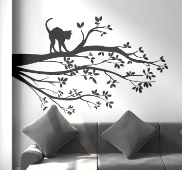 Katze im Baum Wandtattoo - TenStickers