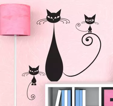 Katzenfamilie Aufkleber - TenStickers