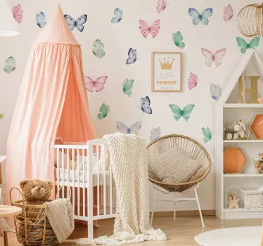 Wandtattoo Kinderzimmer aquarell-schmetterling - TenStickers
