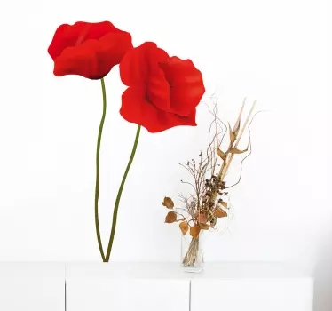 Wandtattoo Wohnzimmer Klatschmohn - TenStickers