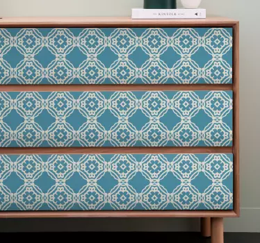 Klebefolie für Möbel Antikes vintage blau-weißes Muster - TenStickers