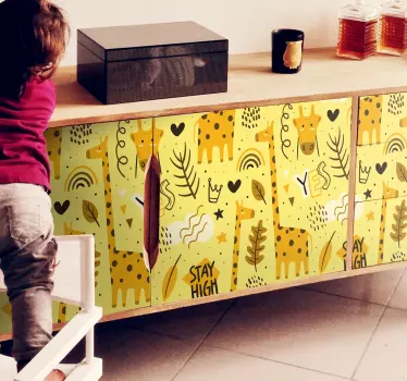 Klebefolie für Möbel Giraffen - TenStickers
