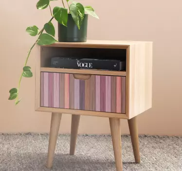 Klebefolie für Möbel Holzstruktur graue und rosa Farben - TenStickers