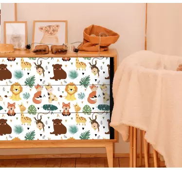 Süße wilde Tiere Möbelfolie - TenStickers