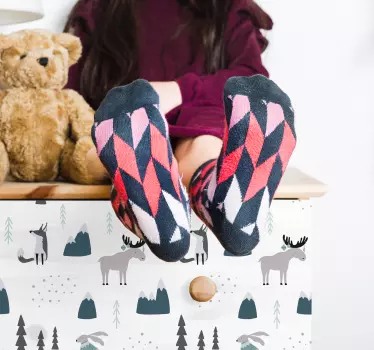 Klebefolie für Möbel Tierfreunde nordischen stil mit punkten - TenStickers