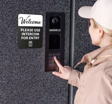 Klebeschilder Hallo, kann jemand bitte die Tür öffnen? - TenStickers