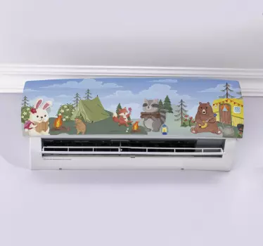 Klimaanlage Aufkleber Wildes Tier Campen - TenStickers