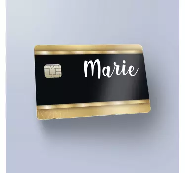 Schwarz gold personalisiert Kreditkarten Aufkleber - TenStickers