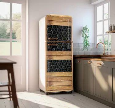 Kiste Weinflaschen Kühlschrank Folie - TenStickers