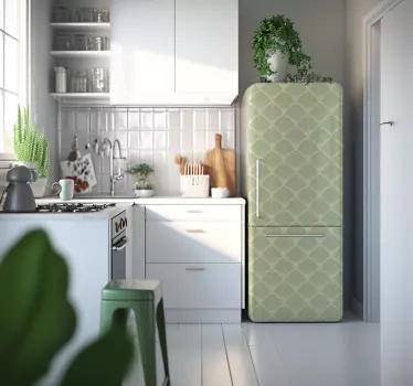Grünes Muster Kühlschrank Folie - TenStickers