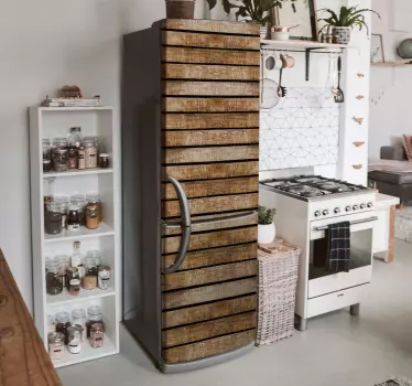 Kühlschrank Sticker Holzlatten - TenStickers