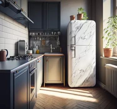 Kühlschrank Folie Weißer Marmortextur - TenStickers