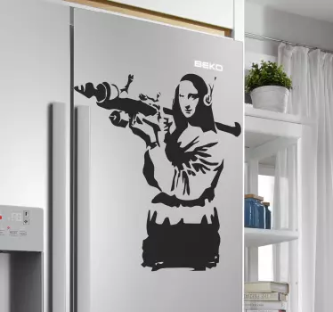 Kühlschrank Folie Mona lisa Banksy kunst - TenStickers