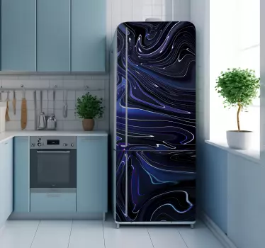 Kühlschrank Folie flüssige Blaue Textur - TenStickers