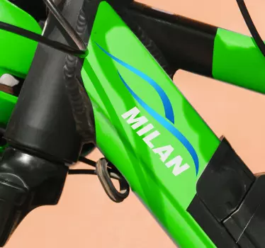 Fahrrad Aufkleber personalisiert Wellen Design - TenStickers