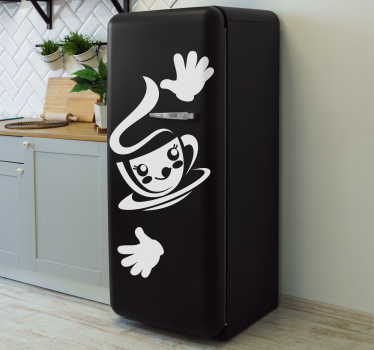 Lächelndes Kaffee Emoji Folie Kühlschrank - TenStickers