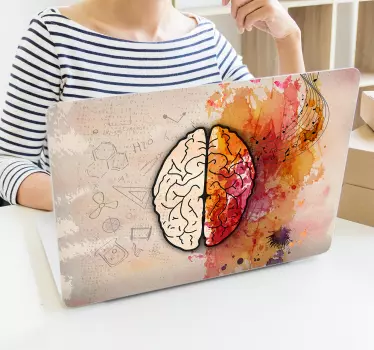 Laptop Sticker Gehirn künstlerisch - TenStickers