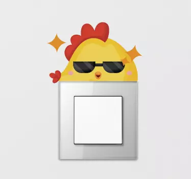 Lichtschalter Aufkleber cooler hühnercharakter - TenStickers
