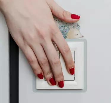 Lichtschalter Aufkleber entzückende igelillustration - TenStickers