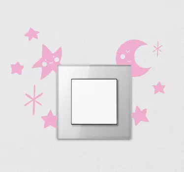 Lichtschalter aufkleber lächelnde mondkörper - TenStickers