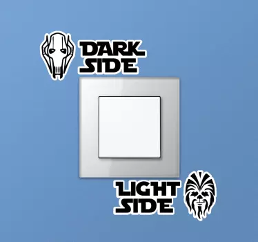 Lichtschalter Aufkleber dunkle und helle seite - TenStickers