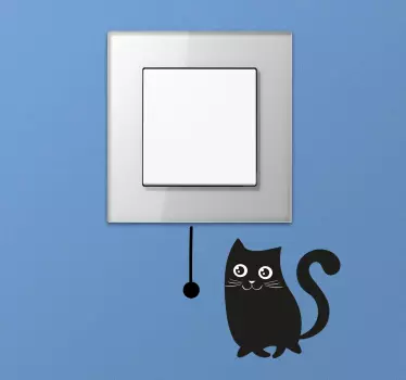 Lichtschalter aufkleber mit niedlicher katzenkunst - TenStickers