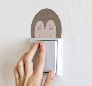 Lichtschalter aufkleber mit süßem eulen design - TenStickers