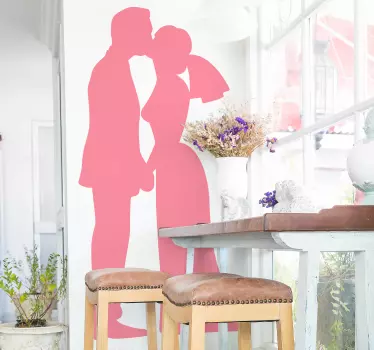 Lichtschalter Aufkleber paar silhouette kuss - TenStickers