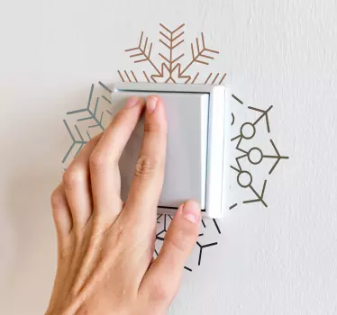 Lichtschalter aufkleber schneeflocken design - TenStickers