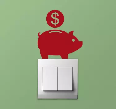 Lichtschalter Aufkleber sparschwein-symbol - TenStickers