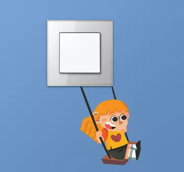 Lichtschalter aufkleber spielendes mädchen schwingend - TenStickers