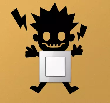 Lichtschalter aufkleber elektrisierter charakter - TenStickers