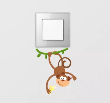 Lichtschalter Aufkleber verspieltes affen-design - TenStickers