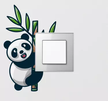 Lichtschalter aufkleber verspieltes panda design - TenStickers