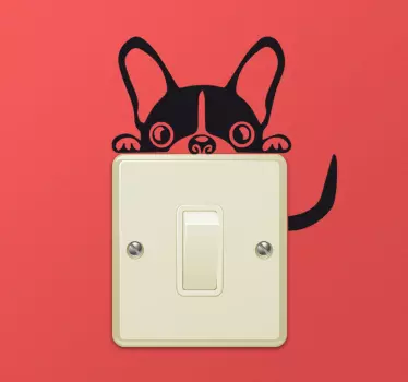Lichtschalter aufkleber verspieltes welpen design - TenStickers