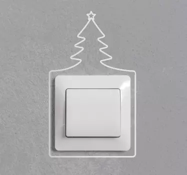 Lichtschalter aufkleber weihnachtsbaum umriss - TenStickers