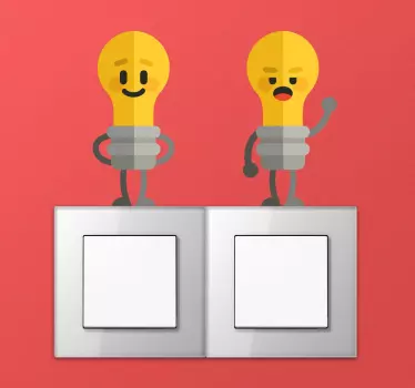 Lichtschalter Sticker bunte Glühbirne - TenStickers