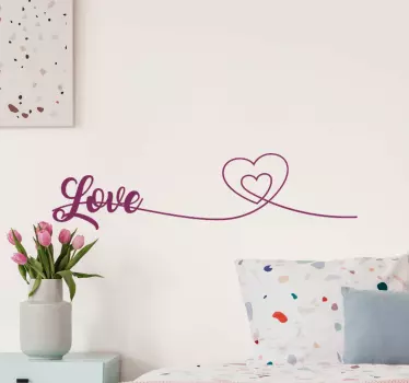 Liebe Sticker eleganter herzfluss - TenStickers