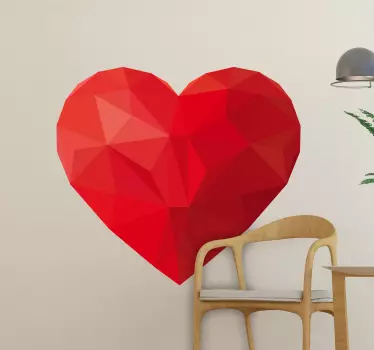 Liebe Sticker geometrische herzform - TenStickers