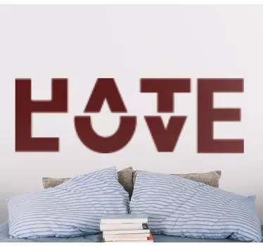 Liebe sticker hass liebe kontrastierender text - TenStickers