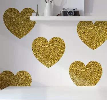 Liebe sticker mit glitzerndem herzmuster - TenStickers